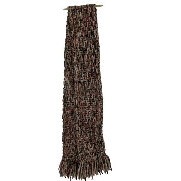 Manos del Uruguay Wool + Silk Woven Scarf with Fringe Multicolor Stunning - Picture 1 of 5
